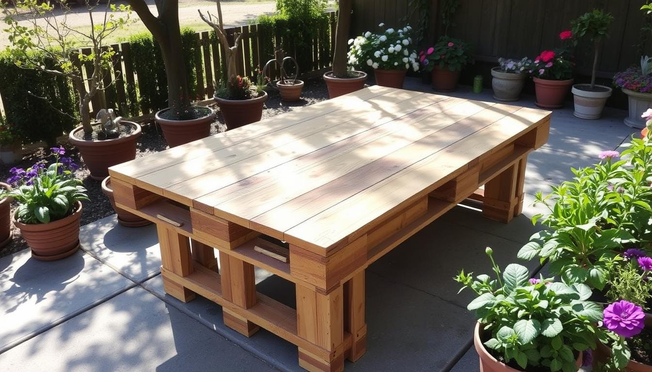 Creating a Custom Patio Table from Pallets