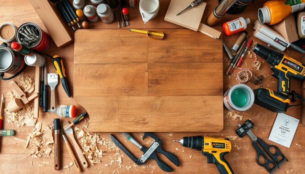 DIY desk tools and materials
